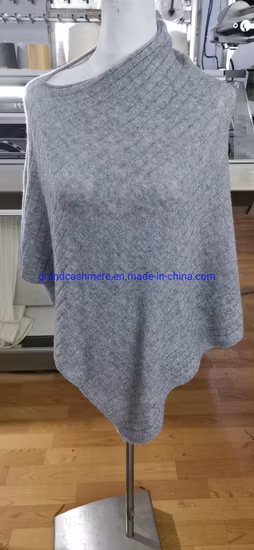30% Cashmere 70% Wool Knit Poncho