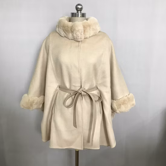 Elegant Shawl Poncho Ladies Winter Fur Cardigan Coats